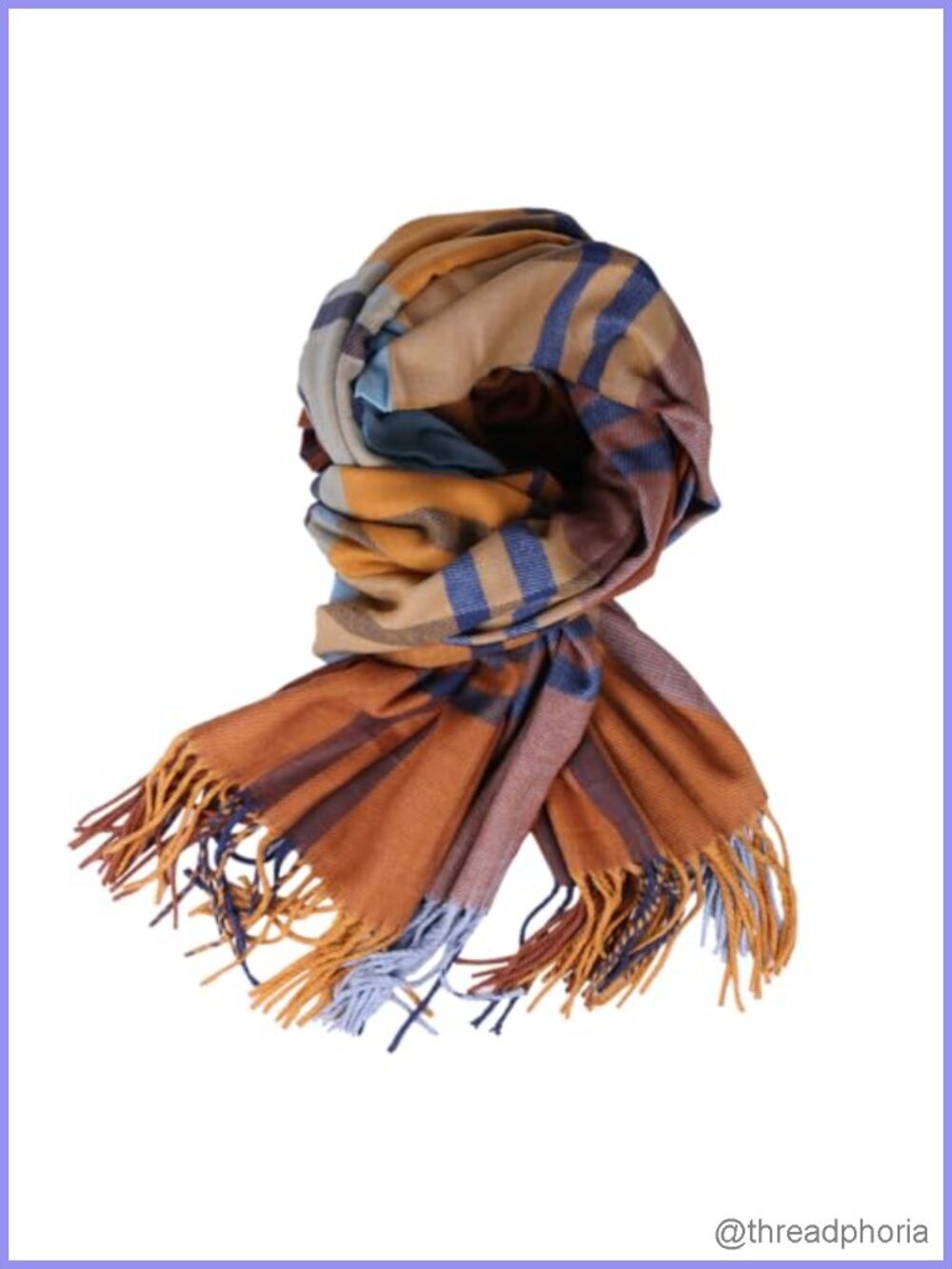 Women's Plaid Scarf Cashmere Feel Winter Shawl Wrap Fringed Soft Cozy